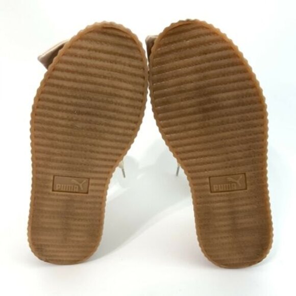 Fenty Puma by Rihanna Sandals 7.5 Leather Bow Front Platform Creeper - Picture 9 of 13